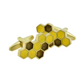 Honeycomb Yellow Cufflinks 