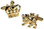 Gold Lion and Crown Cufflinks