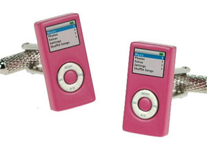 Pink Ipod Novelty cufflinks