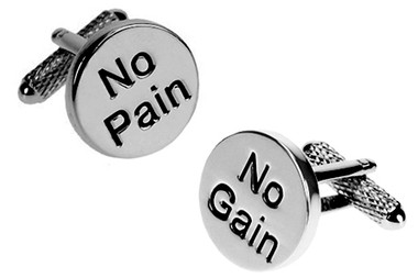 Motivation 'No Pain :  No Gain' Cufflinks