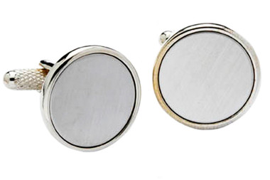 Round Formal cufflinks: perfect for personalising wth engraving, or great just as they are.