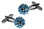 Blue Swarovski Crystal Spherical cufflinks