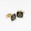 Masonic Cufflinks with black lacquer (with The Masonic Square and Compasses) 