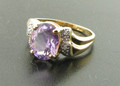 14ct Amethyst Diamond ring 