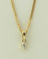 18ct Diamond Pendant on Gold Chain. 5pts