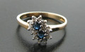 9ct Sapphire & Diamond Cluster Ring 150
