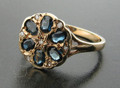 9ct Sapphire & Diamond Cluster Ring £130