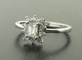 Platinum 65pts Diamond cluster Ring Emerald Cut £1250