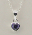 Jo for Girls Silver purple heart pendant & silver chain