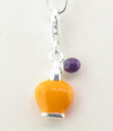 Silver orange and purple perfume bottle pendant