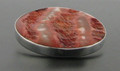 Large Silver Salmon Colour Shell Pendant