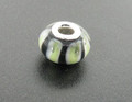 Jo for Girls Green Black pattern murano glass bead