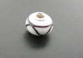 Jo for Girls White & Brown pattern murano glass bead