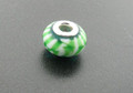 Jo for Girls White & Green pattern murano glass bead