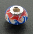 Jo for Girls Swirl pattern murano glass bead