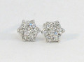 Platinum Diamond Stud Earrings 0.38ct Brilliant Cut Cluster