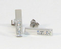 Platinum Diamond Drop Bar Earrings 0.31ct Brilliant Cut