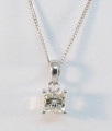 Platinum Solitaire Pendant Set With 0.51ct Princess Diamond With Platinum Chain