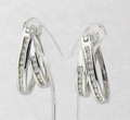 18ct White Gold 0.22ct Brilliant Cut Diamond Creole Split Hoop Earrings