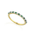 9ct Yellow Gold Emerald 0.17ct & Diamond 0.13ct Eternity Ring