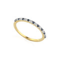 9ct Yellow Gold Sapphire 0.18ct & Diamond 0.13ct Eternity Ring