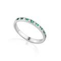 9ct White Gold Emerald 0.18ct & Diamond 0.12ct Eternity Ring
