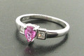 18ct Pink Sapphire 0.58ct & Diamond 0.14ct Ring