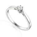 Platinum Engagement Ring Set With 0.12ct Brilliant Cut Diamond 