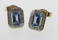 9ct Gold Tanzanite & Diamond Earrings 0.14ct 