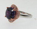 9ct White & Rose Gold Amethyst & Diamond Cocktail Ring Hallmarked RRP £895.00