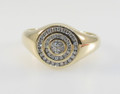 9ct Yellow Gold Gents Ring Set With 0.25ct Diamonds