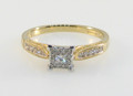9ct Gold Diamond 0.25ct Ring With Diamond Set Shoulders Hallmarked