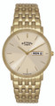 Rotary Watch GB02624/03/DD Gents Gold Plated Quartz Watch With Gold Dial
