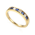 18ct 0.40ct Sapphire & 0.21ct Brilliant Cut Diamond Eternity Ring Hallmarked