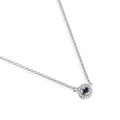9ct White Gold Sapphire & Diamond Necklace British Hallmarked
