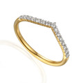 18ct Yellow Gold Diamond 0.20ct Wishbone Eternity Ring Hallmarked