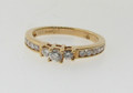 18ct Gold Diamond 3 Stone Ring With Diamond Set Shoulders 0.50ct Hallmarked