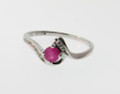 9ct White Gold Ruby & Diamond Claw Set Ring rr0431