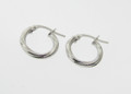 9ct White Gold Twisted Hoop Earrings Hallmarked ge0102