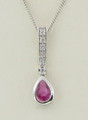 18ct Pink Sapphire & Diamond Pendant on Gold Chain £575