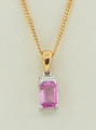 18ct Pink Sapphire & Diamond Pendant on Gold Chain £495