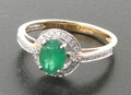 18ct Emerald Diamond cluster Ring £475