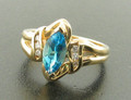 14ct Blue Topaz & Diamond ring £450.00