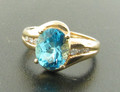 14ct Blue Topaz & Diamond ring £450.