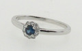 18ct White Gold Sapphire & Diamond Ring. 0.13ct Sapphire 0.10ct Diamond