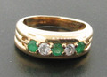 14ct Emerald Diamond cluster Ring £425