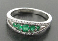 18ct Emerald Diamond cluster Ring £400.00