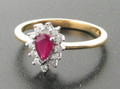18ct Ruby Diamond cluster Ring £375.00