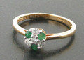 18ct Emerald Diamond cluster Ring £350