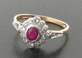 9ct Ruby Diamond cluster Ring £349